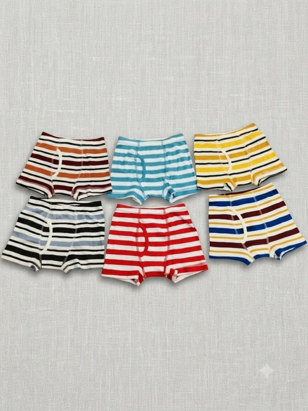 NWT 6PK Toddler Boy Trunks XS Striped Underwear Colorful Cotton Potty Training